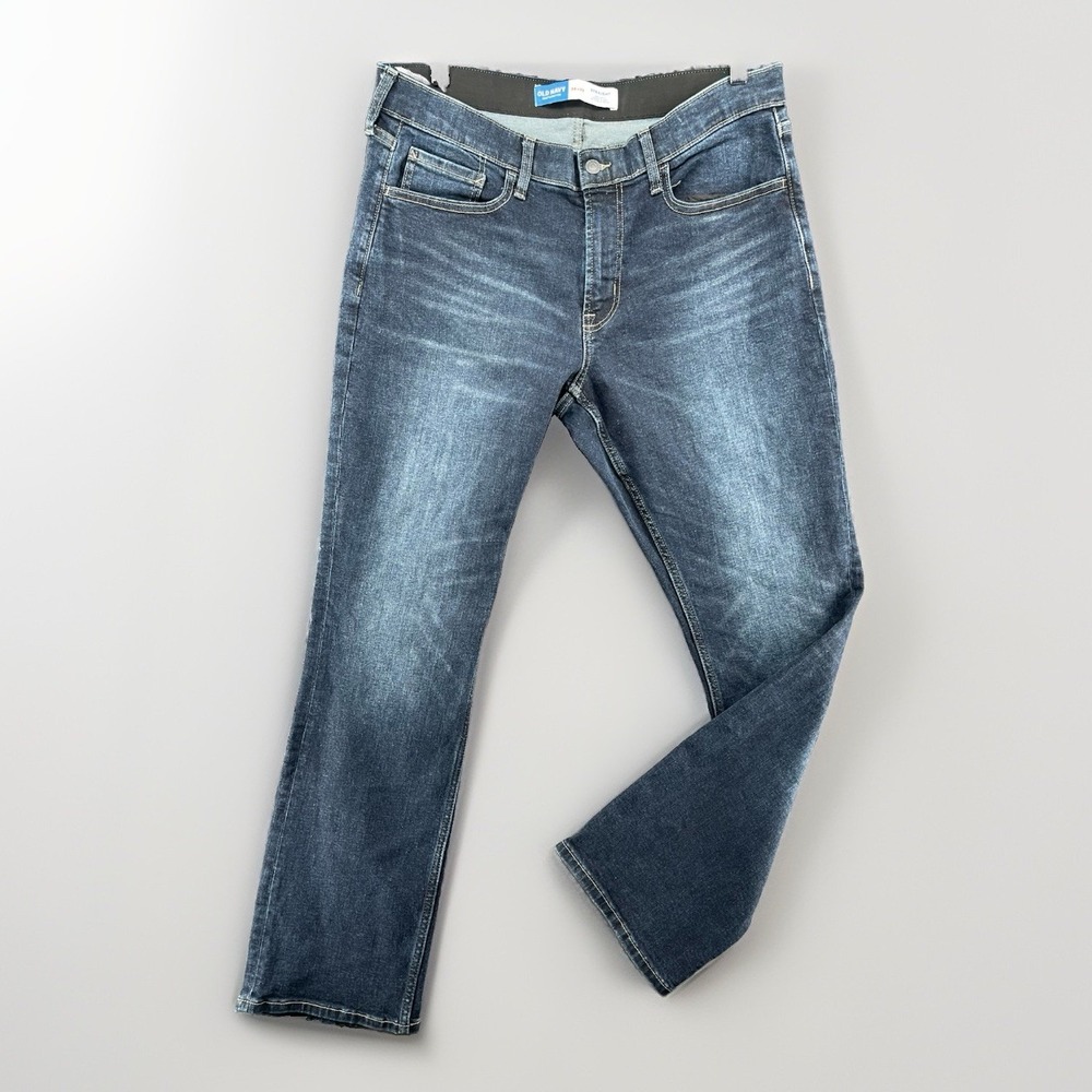 Old Navy 360° Stretch Straight Jeans Men's 36x32 Blue Stretch Denim Pants